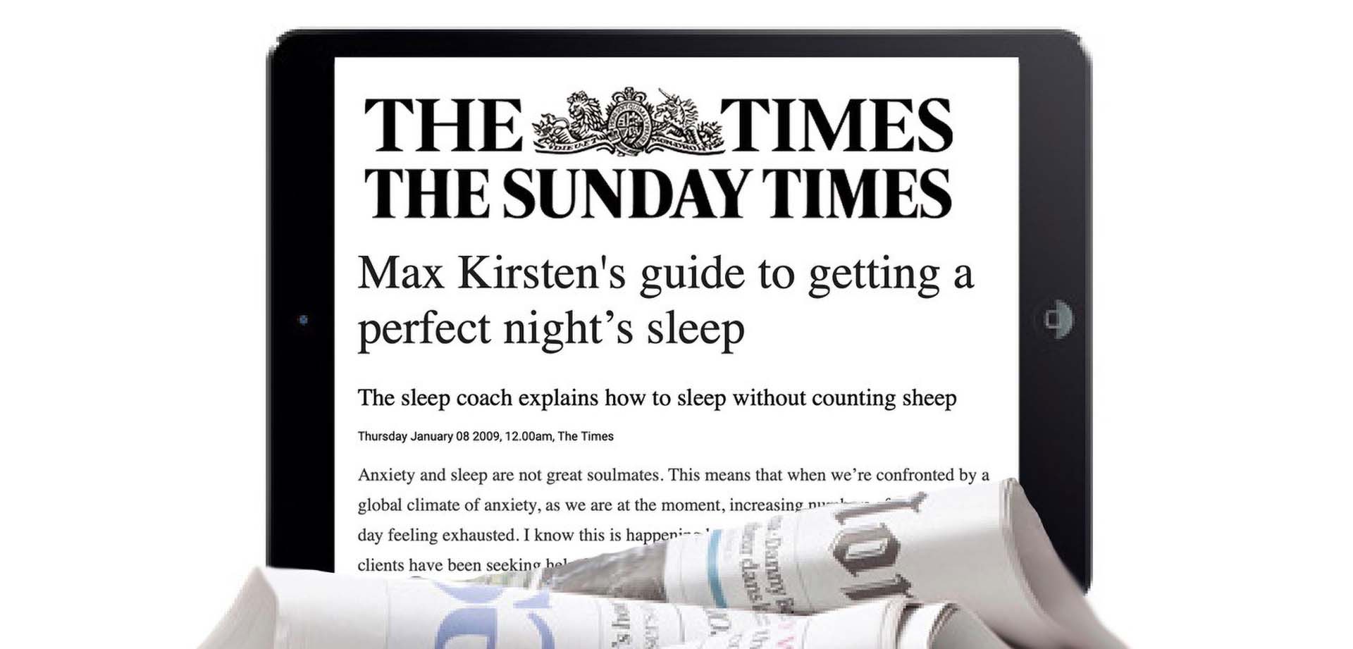 Featured image for “The Times – Max Kirsten Guide To Getting A Perfect Night’s Sleep”